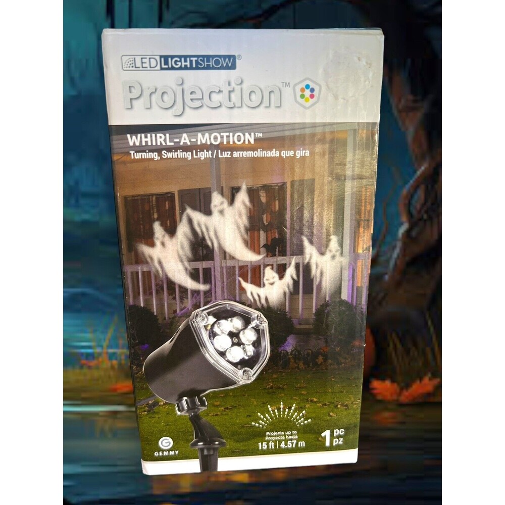 Gemmy LED Lightshow Projection Whirl-A-Motion Light Ghosts Halloween Essential